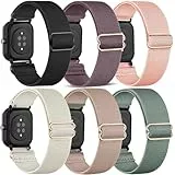 TUCOMO 6Pack Elastische Nylon Armband für Amazfit Active 2/ GTR mini/GTS 4 Mini/GTS 4/GTS 3/GTS 2 Mini/GTS 2e/GTS 2/GTS,Loop Dehnbare Ersatzband für Amazfit Bip U Pro/Bip 3 Pro/Bip Lite Herren Damen