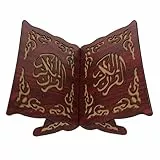 PRETYZOOM Koran Halter Holz Buchstütze Leseständer Vintage Dunkelrot 29x21x18cm Muslimische Islamische Ramadan Dekorationen Eid Mubarak Gebet Buch Standhalter