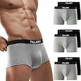 FALARY Boxershorts Herren Unterhosen Männer Baumwolle Retroshorts Shorts UnterwäSche Boxer Ohne Kratzenden Zettel 6er Pack Sportunterhosen für Herren（Schwarz/Grau,XXL）