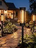 AGOTD Solarlampen für Außen Garten, 4 Stück Hell Solarleuchten für Außen mit Warmweiß LED, Wasserdicht Solar Gartenleuchten für Rasen, Terrasse, Hof, Deko Geschenke