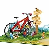 papercrush® Pop-Up Karte Mountainbike - 3D Geburtstagskarte für Downhill Rider, Reisegutschein für Urlaub in den Bergen - Gutscheinkarte für MTB Zubehör, Helm oder Schuhe, Fahrrad Geldgeschenk