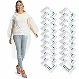 Opret 20 Stück Durchsichtig Regenponcho Damen Herren, Wasserdicht Regenschutz Regencape mit Tunnelzug Kapuze und Elastische Manschette, Leichtgewichts Regen Poncho Transparent