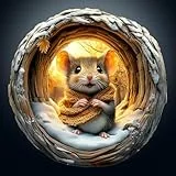 Holzpuzzle Erwachsene, 300 Teile Visuell 3D Höhlen Maus Puzzles, 34x34cm Wood Puzzle, Unregelmäßige Einzigartige Tierform Holzpuzzles für Erwachsen, Schön Geschenk für Familie Freunde