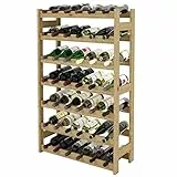 Lenmar, Weinregal aus Holz für Flaschen, Natur, RW-1, Wein, Flaschenregal, Kellerregal, Regale, Flaschenhalter (Natur, RW-1-42, 102 x 63 x 25, braun, für 42 Flaschen)