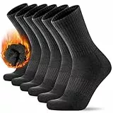 KEECOW Merino Wolle Wandersocken Herren & Damen 3 Paar, Thermo Fleece Socken Wintersocken Warmesocken für Outdoor Sport (DE/NL/SE/PL, Numerisch, 43, 46, Regular, Regular, Dunkel grau)
