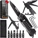 Geschenke für Männer 17in1 Multitool Taschenmesser Camping Zubehör mit Säge Schraubendreher Flaschenöffner Pfeife Outdoor Survival Gadgets Männergeschenke Geburtstagsgeschenk Vatertagsgeschenk