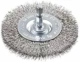 kwb SCHEIBEN-BÜRSTE aus Edelstahl-Draht - Ø 75 mm für Metall und Stein - Drahtbürste für Bohr-Maschine inkl. E6.3 Sechskant-Schaft