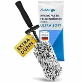 LICARGO Mikrofaser Felgenbürste extra dünn - erreicht Enge Speichen & tiefes Felgenbett - Stabiler Kern, schonend für alle Felgen - Felgenbürste Auto für präzise Felgenreinigung (36cm lang)