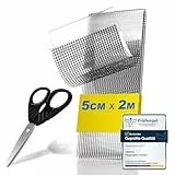 teeppo Fliegengitter Reparatur Klebeband Set 2m - Insektenschutz Fliegengitter Reparatur Set - Stark Selbstklebend Glasfaser - Verhindern Moskitos Insekten - Inklusive Schere - Grau (2 m x 5 cm)
