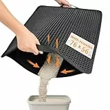 Conlun Katzenstreu Matte, 76x56 cm Upgrade mit super-wasserfester Rückschicht, Katzenklo-Matte, rutschfest, langlebig, pfotenfreundlich, Anti-Streu-Matte, Grau