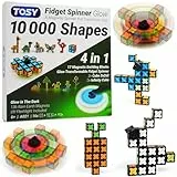 TOSY Magnet Fidget Spinner Glow – 16 Bausteine, 3-in-1: verwandelbarer Fidget-Spinner, Infinity-/Puzzlewürfel, Leuchtend, Ostergeschenk für Kinder/Erwachsene, STEM-Sensorik Anti-Stress Spielzeug