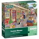 Falcon Bahnhof Blooms – 1000 Teile Puzzle für Erwachsene – Wunderschön illustrierte 1000 Teile Puzzles für Erwachsene – Tolles Geschenk & Aktivität für Zuhause, Rätsel für Regentage