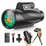 Gosky 15x52 HD Monokular für Erwachsene - High Powered mit Stativ, BAK4 Prisma & FMC-Objektiv, Bluetooth Kamera Fernbedienung - Kompakt für Jagd, Vogelbeobachtung, Wandern