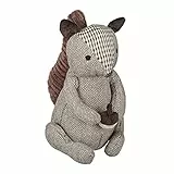 Relaxdays Türstopper Eichhörnchen, Stoff, Sand, für Boden, innen, schwer, Deko Türsack Tier, HBT: 26 x 17 x 22 cm, braun