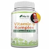 Vitamin B Komplex - 180 Vegan Tabletten - Alle 8 B Vitamine in einer Tablette - 6 Monate - Vitamine B1, B2, B3, B5, B6, B12, Biotin & Folsäure - Nahrungsergänzungsmittel von Nu U Nutrition