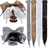Floruvia 4 Paar Satin Schnürsenkel,Weiche Band Schuhbänder 120cm,Damen Mädchen Turnschuh Dekoration,Glitzer Schuhe Zubehör Sneaker Geschenk