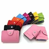 AirZyx Kreditkartenetui Damen Herren Kreditkarte Leder 24 Karten (Rosa)