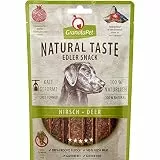 GranataPet Natural Taste Edler Snack Hirsch, Hundeleckerli ohne Getreide & ohne Zuckerzusätze, Belohnung für zwischendurch, schmackhafter Hundesnack, 90 g