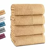 Montafox 4er Set Duschtücher 140 x 70 cm Flauschige Duschhandtücher 100% Baumwolle Saugfähig Kuschelig Weich Badetuch Duschtuch