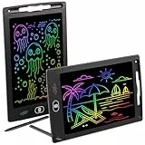 infactory LCD Schreibtafel: 2er-Set LCD-Schreibtafeln für Kinder, 8,5'/21,5 cm, Stift, anthrazit (Schreib-Tafel, Schreibtafel mit Stift, Eingabestift)