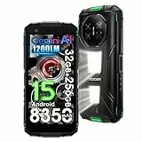 DOOGEE Fire 3 Max 1200LM Campingleuchten 4G Outdoor Handy Ohne Vertrag,8350mAh/18W,32GB+256GB/2TB Android 15 Robuste Smartphone,5.5''HD+,48MP+20MP Nachtsicht Baustellenhandy,NFC/Widevine L1 (Grün)