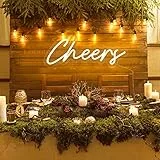 Cheers Neonschild USB betrieben mit dimmbarem Schalter LED Neonlichtschild für Wandhintergrund dekoration Cheer Light Up Sign Neon für Bar, Geburtstag, Party, Hochzeit, 15 x 5.5in (warmweiß)