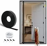 fowong Magnet Fliegengitter Balkontür, 2026 Neue Reißfeste Katzenschutzgitter bis 5 Jahre mit Seitlichen Öffnung,100x210cm,Starke Insektenschutz Fliegengittertür Ohne Bohren, Unbehinderte Ansicht