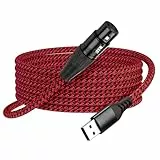 SinLoon XLR-auf-USB-Mikrofonkabel 3-Polige XLR-Buchse zu USB-A Adapter | 2m/6,5FT geflochtenes Audiokabel Für PC- und Aufnahmegeräte-Verbindungen