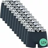 Chiemsee Boxershorts Herren I 12er Set Kurze Herren Unterhosen mit elastischem Waistband Style I Regular fit Boxershorts Men aus atmungsaktiver Baumwolle I 2 Farben, Größe S-4XL