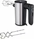 WMF Kult X Edition Handrührer, Handrührgerät, Quirl mit 5 Geschwindigkeitsstufen, Turbofunktion, Handmixer 400 W, Cromargan matt, schwarz