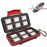 Kiorafoto 12 Slots SD Karten Aufbewahrung Box Professioneller wasserfester Anti-Schock für SD SDHC SDXC Speicherkartenhalter Aufbewahrungsbox Brieftasche, klein und tragbar