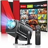Mini Beamer 4K, Full HD 1080P Mini Projektor, WiFi 6 und Bluetooth 5.4 Auto Vertikale Trapezkorrektur, Beamer 4k Heimkino, 140 Zoll, Tragbarer Video Projector für Handy/TV Stick/Laptop, Schwarz
