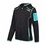 Black Crevice Damen Fleecejacke mit Kapuze, schwarz, 40
