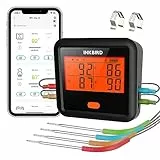 Inkbird Grillthermometer IDT-34C,Digital Grillthermometer Bluetooth mit 45M Verbindungsentfernung, Grillthermometer Kabellos mit Tempalarm, Ofenthermometer Fleischthermometer für Grill, Backen, Braten