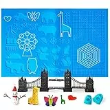 3D stift Vorlage,DOLYUU 3D Druckstift Vorlage,3D Stifte Matte,große Matte (40,5 x 27,1cm) mit Tiermuster hilfreich für Anfänger und 3D-Stiftkünstler,mit 2 Finger Stall.
