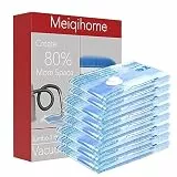 MEIQIHOME 8er Set Vakuumbeutel für Kleidung – 3 Jumbo, 3 Groß, 2 Mittel – Aufbewahrungsbeutel Reise & Zuhause, platzsparend & wiederverwendbar