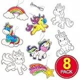 Baker Ross Suncatcher-Bastelsets „Einhorn“ für Kinder zum Dekorieren – Bastelset für Kinder (8 Stück)