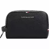 Tommy Hilfiger Herren Kulturbeutel Essential PU Washbag Kunstleder, Schwarz (Black), Einheitsgröße