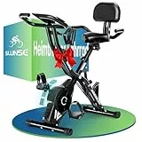 SLUNSE Heimtrainer Fahrrad, 2025 Neu Hometrainer Fahrrad mit stabilem Doppeldreieckrahmen, Klappbar Ergometer Heimtrainer mit 10dB extra Leise, Indoor Bike für Kardio-Training zu Hause, Bis 160KG