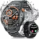 BANLVS Smartwatch Herren mit Telefonfunktion, 1,43' AMOLED Always-On Display, 70+ Sportmodi Armbanduhr mit Herzfrequenz, SpO2 Schlafmonitor, IP68 Wasserdicht Fitnessuhr Smart Watch Android iOS Schwarz