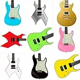 Skin Wrap Aufkleber für Gitarren und Bässe, 24 Satinfarben, 2 Größen, 60 x 46 cm, Schwarz