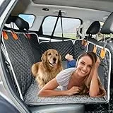 ANOSOSPECIAL Hundedecke Auto Rückbank mit Harter Unterseite, Autoschondecke Hund Rücksitz Wasserdicht Kratzfest rutschfest, Hundesitzbezug Verbreitert（Schwarz）