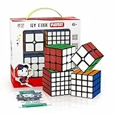 ROXENDA Zauberwürfel Set, Speed Cube Set mit 2x2 3x3 4x4 5x5 Zauberwürfel mit Geschenkbox, Geheimes Tutorial für Speed Cube (Sticker Cube)
