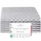 BARBONS 6er Set Geschirrtücher Baumwolle in 50x70 cm - Super saugstarke und robuste Küchentücher 240 g/m2 Oeko Tex - waschbar bis 60°C - in Grau kariert Trockentücher Gastronomiequalität