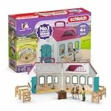 SCHLEICH Horse Club | Offenstall Kleines Hufeisen 42703 | Set inkl. Stall, 2 Pferde, bewegliche Mädchenfigur & Zubehör | tolles Geschenk für Mädchen und Jungen | Spielzeug ab 5 Jahren | 60 Teile