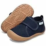 IceUnicorn Hausschuhe Kinder Barfussschuhe Jungen Mädchen Barfußschuhe Lauflernschuhe Hohe Kindergarten Atmungsaktiv(Blau, 26EU)