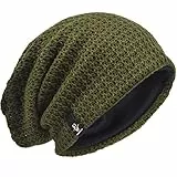 VECRY Herren Slouchy Mütze Strickmützen Rasta Skull Cap Sommer Winter Sackmütze , M, Grün