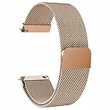 Kuaguozhe Magnetisch Armband Kompatibel mit ID205L, 19 mm Mesh Gewebte Edelstahl, Kein Schnallendesign Metall Ersatzarmband für willful SW021/ YAMAY SW021/ LIFEBEE, Roségold