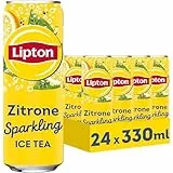 LIPTON ICE TEA Sparkling Lemon, Eistee mit Kohlensäure und Zitronen Geschmack, EINWEG Dose (24 x 0.33 l) (Verpackungsdesign kann abweichen)