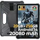 HOTWAV R9 PRO 2025 Outdoor Tablet 11 Zoll FHD+, 20080mAh große Akku Robust Tablet PC, 20GB+256GB/2TB Outdoor Handy Android 14, 64MP+16MP, IP68 Wasserdicht,Dual SIM,4G LTE,5G WiFi,OTG,GPS,FM, Schwarz